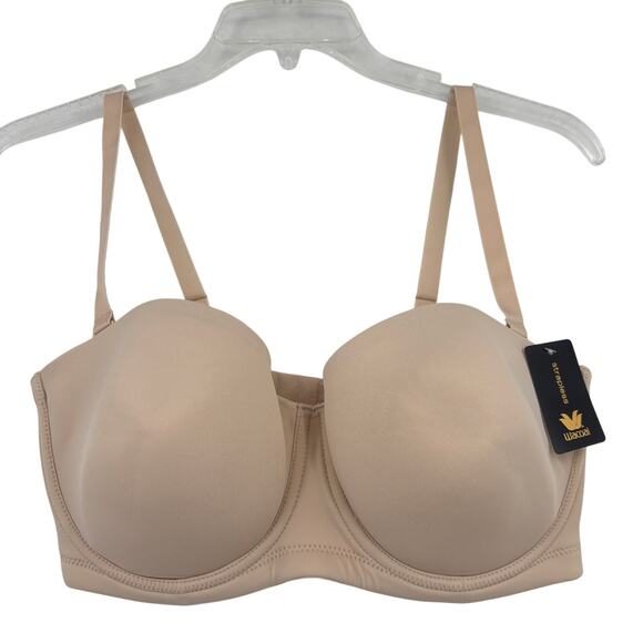 Wacoal Bra Size 36DD Red Carpet Full Figure Underwire Strapless 854119 Beige - Picture 1 of 8